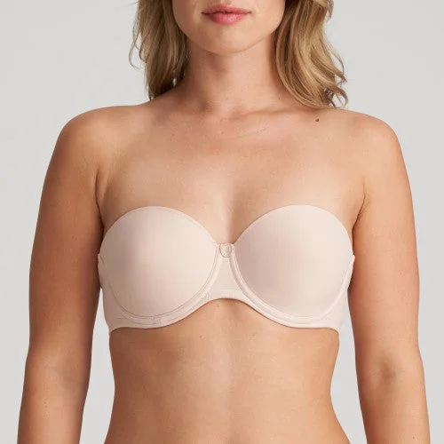 Bra with a plus - size padded strap for reduced shoulder strain​ TOM Formed STRAPLESS Bra (Caffé Latte) A-E Cup
