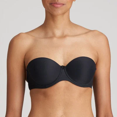 Bra with a plus - size long - line design for a slimming effect​ TOM Formed STRAPLESS Bra (Charcoal) A-E Cup
