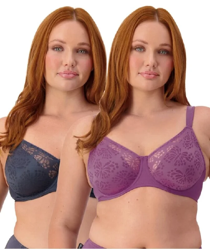 convertible bras with adjustable strapsTriumph Lacy Minimizer 2 Pack Bra - Nuit/Amethyst convertible bras with adjustable strapsTriumph Lacy Minimizer 2 Pack Bra - Nuit/Amethyst