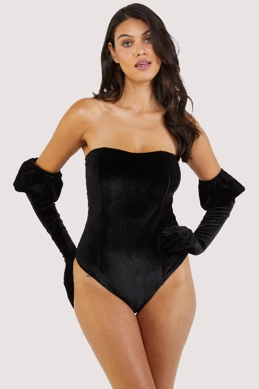sleep bras with adjustable strapsHalina puff-sleeve body with gloves