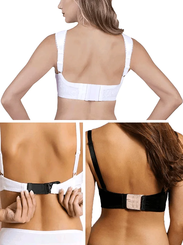 Bra with anti - bacterial properties for a hygienic fit​ Women's Bra Extender Bra 3 Pcs Pack Black/White