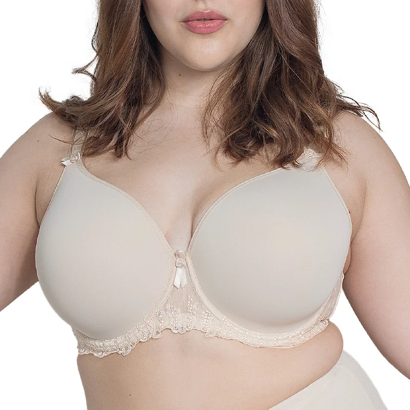 seamless sports bras for minimal chafingElise Moulded Underwire Bra B1812 - Soft Beige