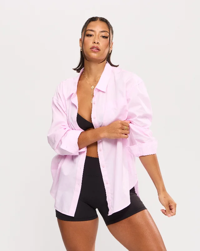 minimizer underwire bras for more controlBoyfriend Button Up Shirt - Pink