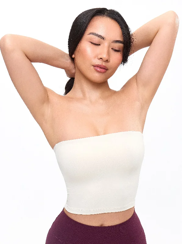 seamless bras for invisible under clothesButter Bandeau Crop - Bone