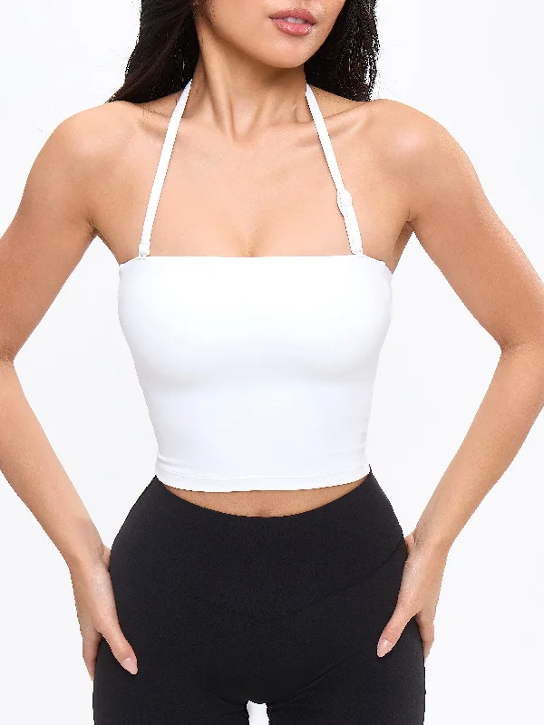 sports bras for high impact workoutsButter Bandeau Crop - White