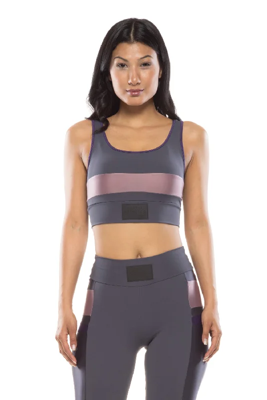 sexy backless push up brasColor Block Sport Bra - Gray