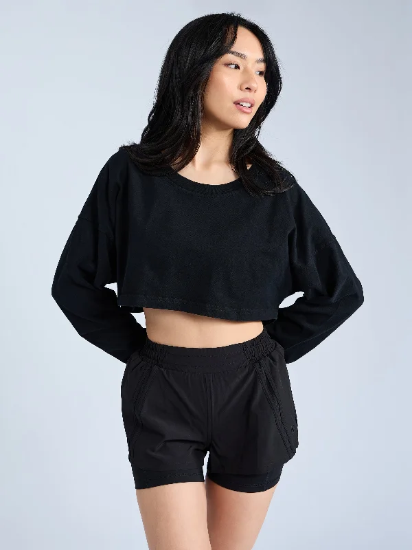 plus size bralette bras for comfortCool Girl Crop - Onyx Black