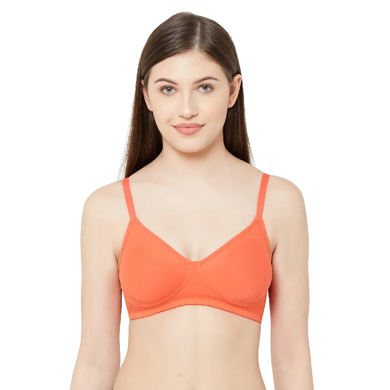 seamless sports bras for minimal chafingSakhi - Plain Side Support Everyday Bra Tomato
