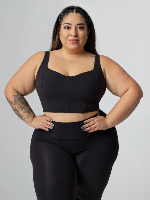 plus size nursing bras for breastfeeding momsCovet Crop - Onyx Black