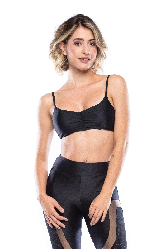 moisture wicking sports bras for sweaty workoutsLara Sports Bra - Black