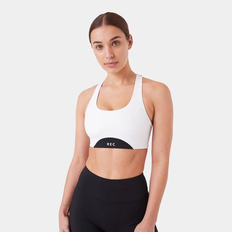 moisture wicking convertible brasREC GEN - PROform Racer Crop White/Black