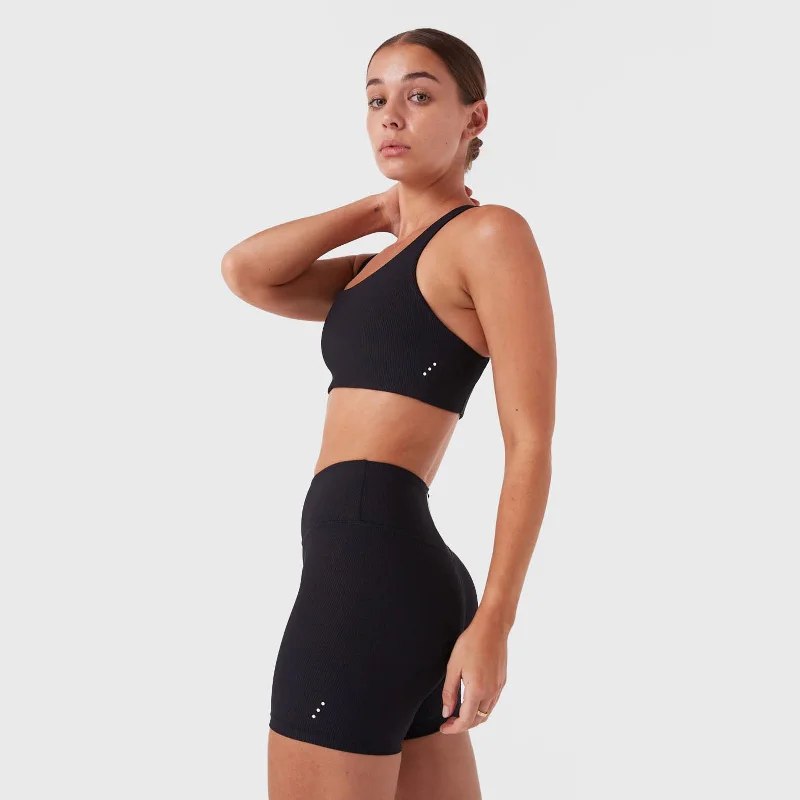 lace balconette bras for a luxurious feelREC GEN - Rib Racer Crop Black