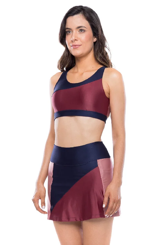 padded wireless bras for light supportSide Sport Bra - Navy Blue