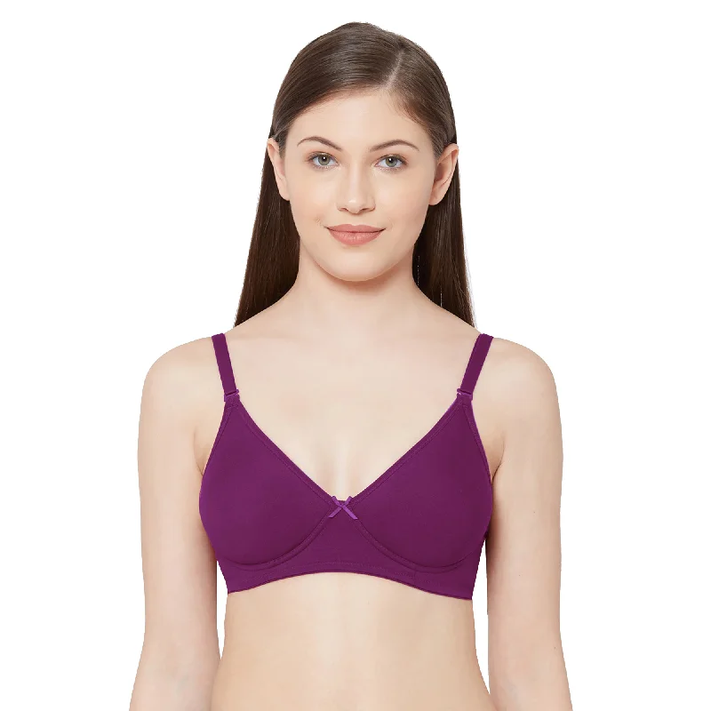 convertible sports bras for versatile useShikha-Plain Mold T-shirt Bra  Wine