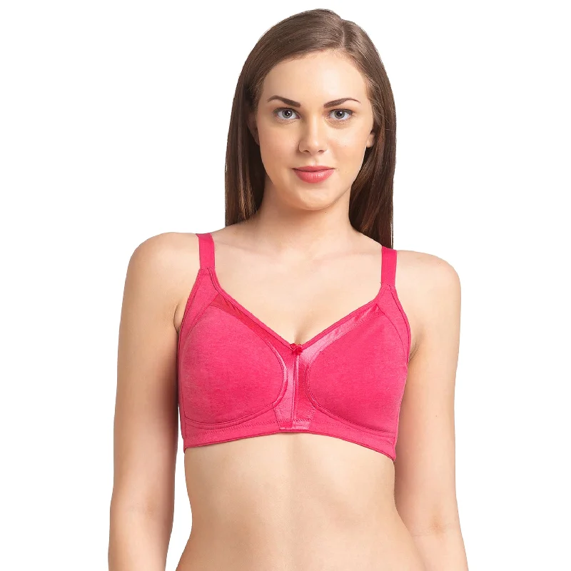 seamless t - shirt bras for everyday wearShrishti-Plain Non Padded Full Cup Bra  Melange Pink