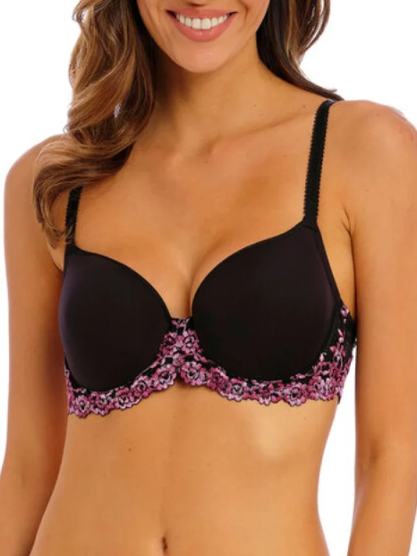 bralette sports bras for light exerciseEmbrace Lace Contour Bra - Black/Berry Multi